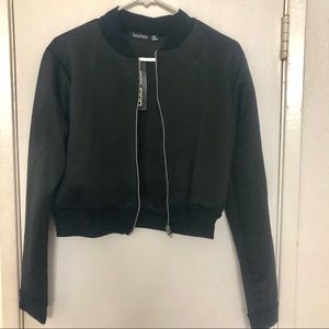Crop bomber jacket